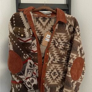 Geometric Patterned Bomber Jacket